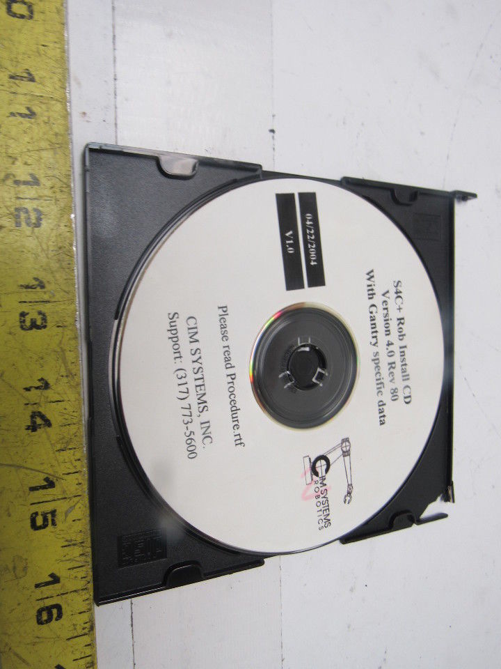 CIM Systems Robotics 4.0 Rev 80 S4C+Rob Install CD W/Gantry Specific Data