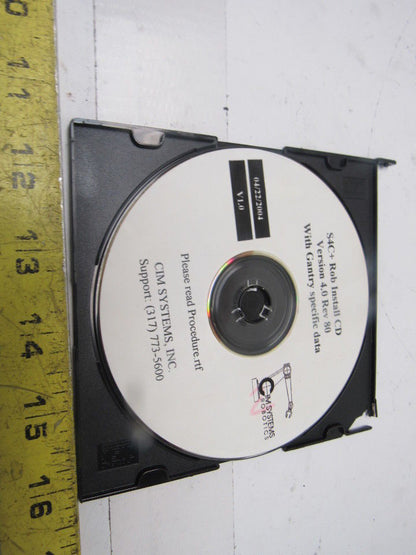 CIM Systems Robotics 4.0 Rev 80 S4C+Rob Install CD W/Gantry Specific Data