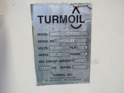 Turmoil OC-200 ILCTC Hydraulic Oil Refrigerated Chiller Cooling Unit 460V 3 Ph