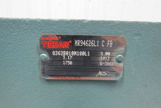Dodge Q262B010M180L1 10:1 Ratio 1750RPM 3.17Hp 175RPM RH Output Gear Reducer