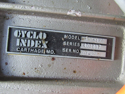 Cyclo Index Series 4010DT Model 300-1/2 180° Rotation Indexer W/Motor & Control