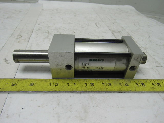 Numatics 40mm Bore 2-1/2" Stroke 1/8" Ports Double Ended Push/Pull Air Cylinder