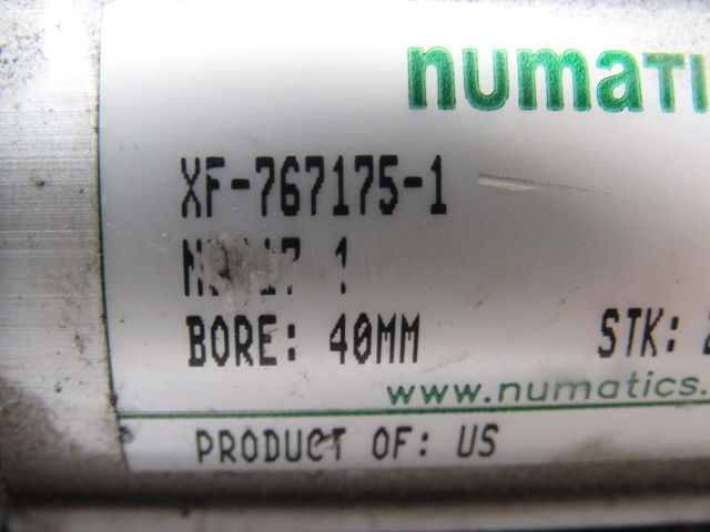 Numatics 40mm Bore 2-1/2" Stroke 1/8" Ports Double Ended Push/Pull Air Cylinder