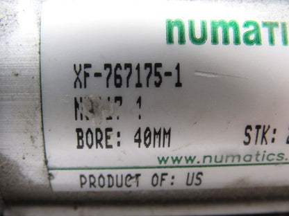 Numatics 40mm Bore 2-1/2" Stroke 1/8" Ports Double Ended Push/Pull Air Cylinder