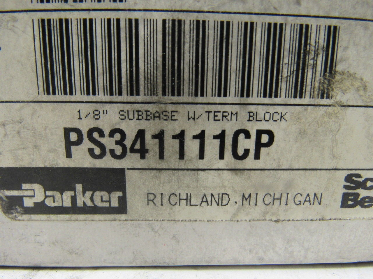Parker PS341111CP 1/8" Subbase W/ Terminal Block For F Series Pneumatic Valves