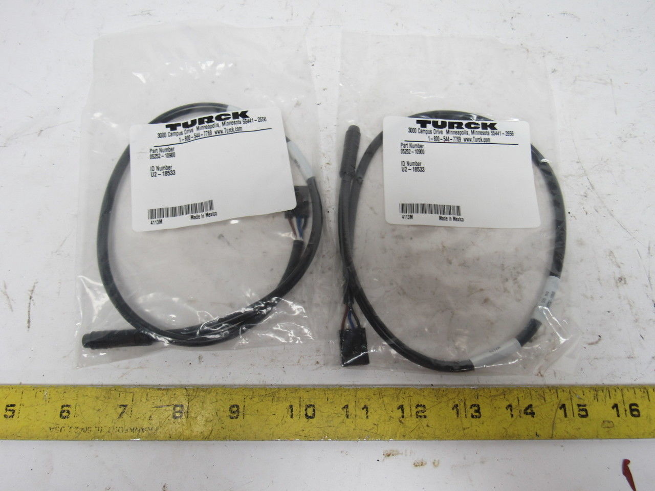 Turck 05252-10900 Molex 1X4 To M8 Snap 4-Pin Male 500mm Lot OF 2