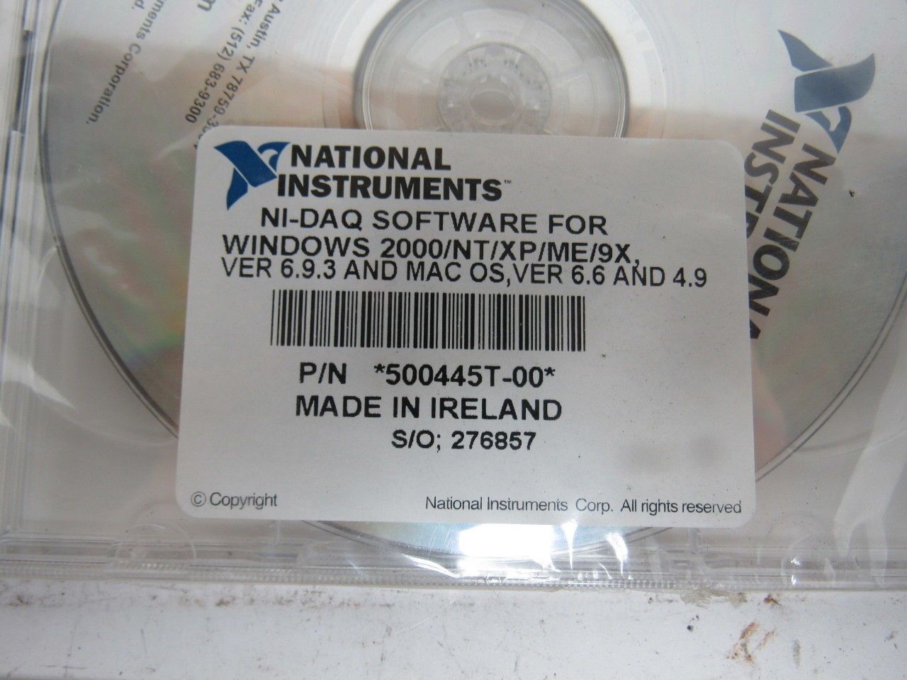 National Instruments 500445T-00 NI-DAQ Software For Windows 2000/NT/XP/ME/9X