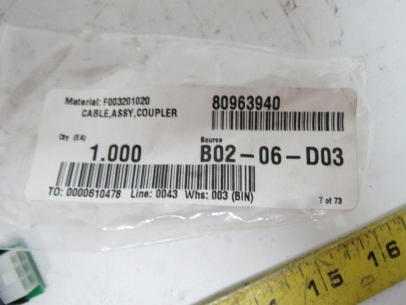 Dematic F003201020AC Conveyor System Cable Coupler Assembly