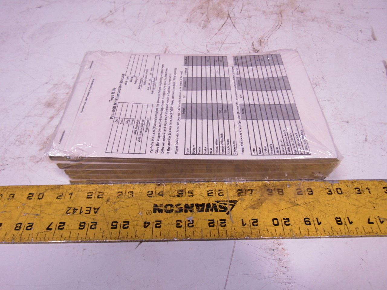 InfoProducts Pre-Shift MHE Lift Truck Inspection Report Tablets Lot Of 120