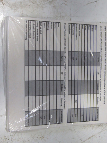 InfoProducts Pre-Shift MHE Lift Truck Inspection Report Tablets Lot Of 120