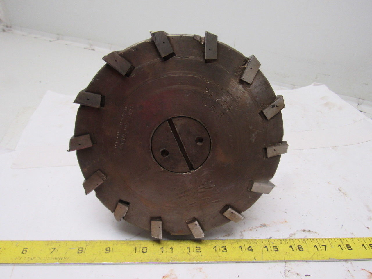 Brown & Sharpe #6-R 7-1/2" x 2-1/2" 14 Blade HHS End Mill Tapered Shank