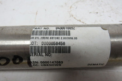 2" Bore 6" Stroke 5/8" Rod Double Acting Cylinder 250PSI