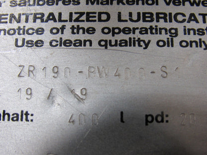 Vogel ZR190BW400-S1 100 Gal. Dual Pump Centralized Lubricating System 240/480