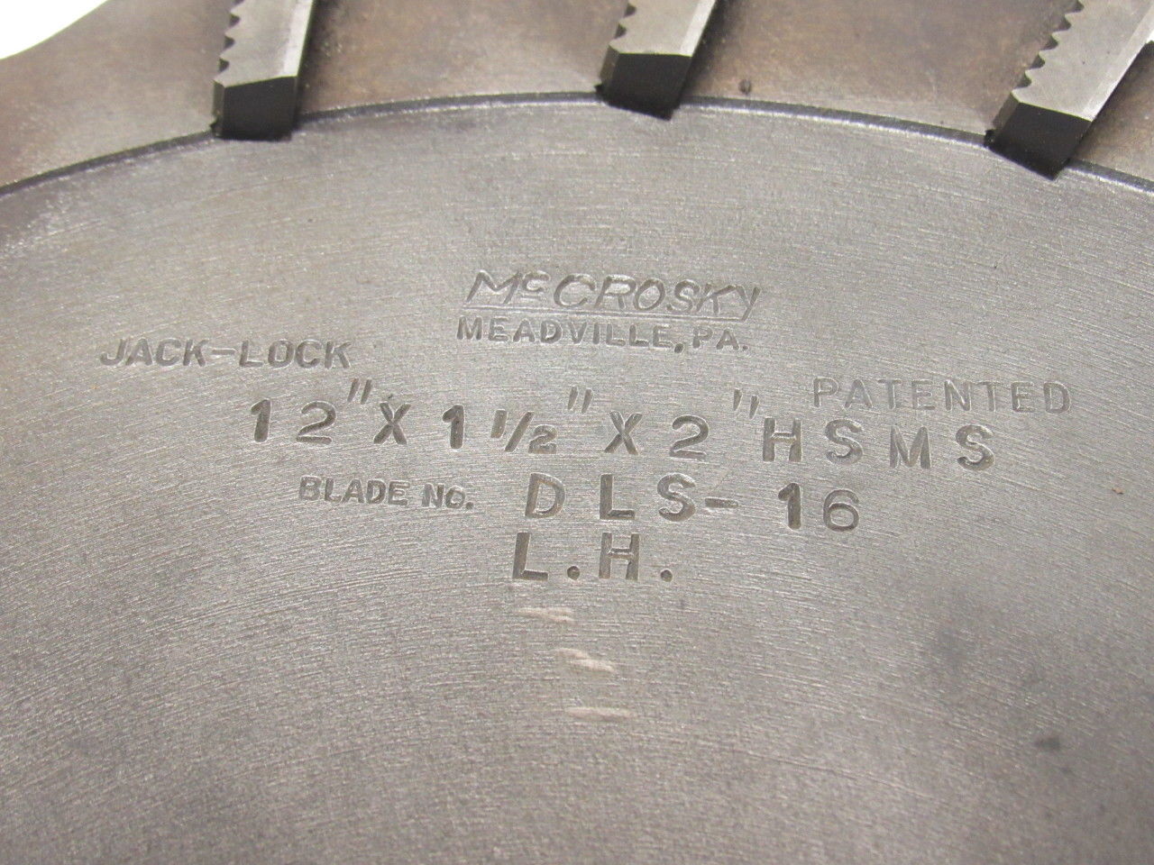 McCrosky DLS-16 LH Jack Lock 12" X 1-1/2" X 2" High Speed Cutter Left Hand