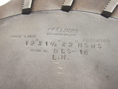 McCrosky DLS-16 LH Jack Lock 12" X 1-1/2" X 2" High Speed Cutter Left Hand