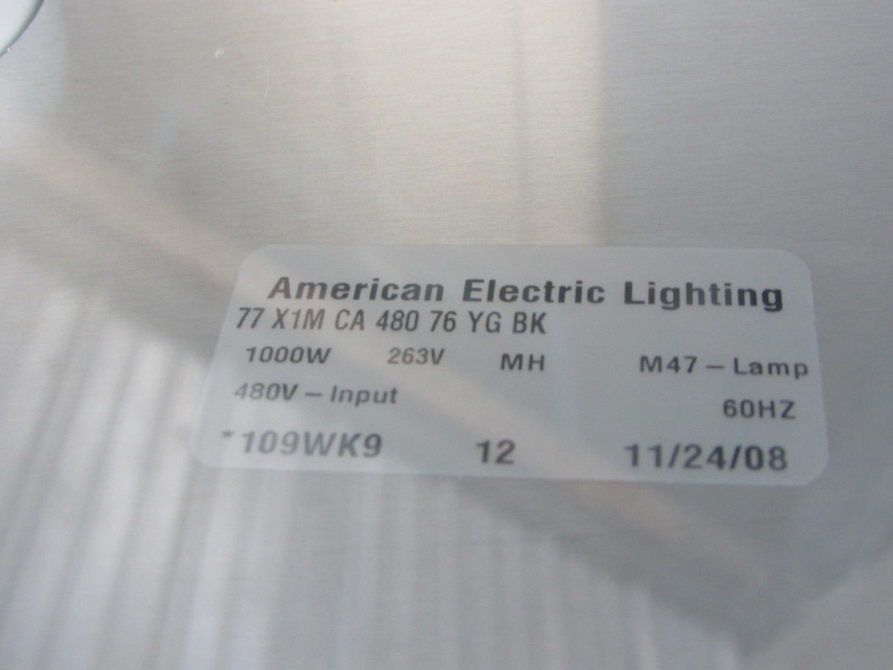 AMERICAN ELECTRIC LIGHTING 77X1MCA48076YGBK ULTRAFLOOD Floodlight 1000W 480V