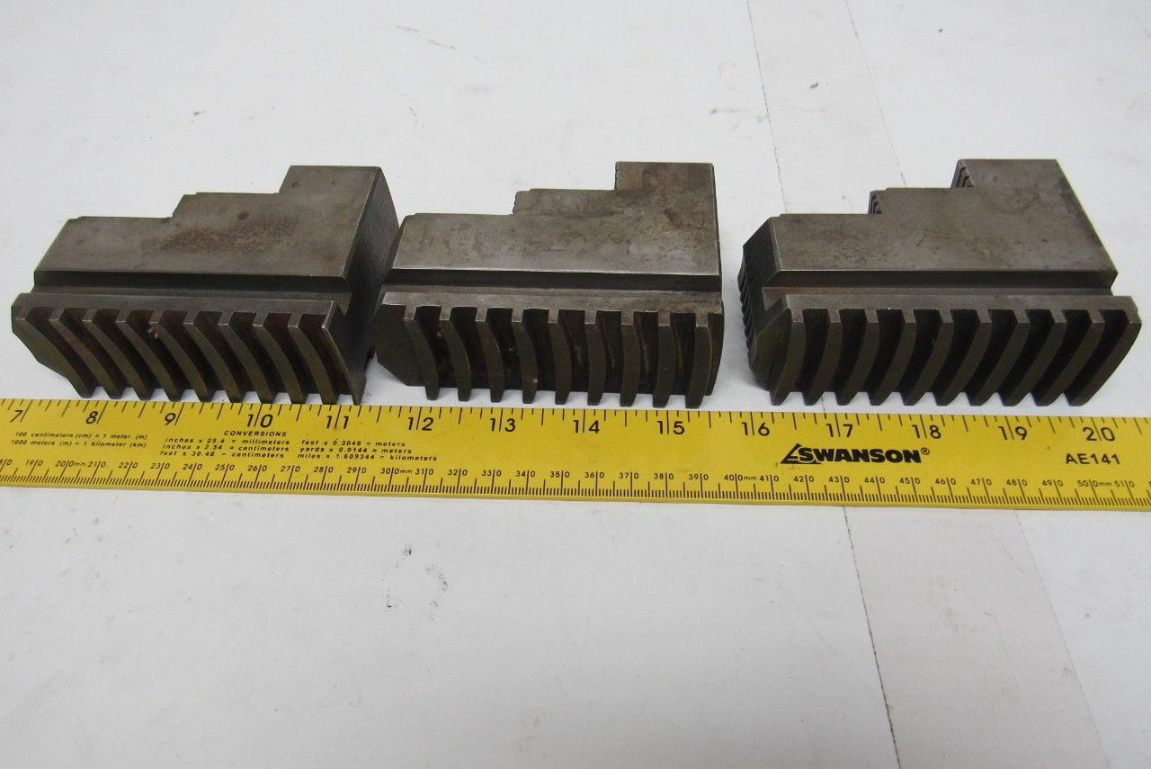 #30 Self Centering Spiral Chuck Jaws Hardened 3" x 4" x 1-1/2" Lot Of 3