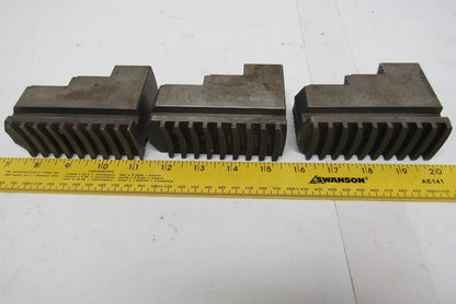 #30 Self Centering Spiral Chuck Jaws Hardened 3" x 4" x 1-1/2" Lot Of 3