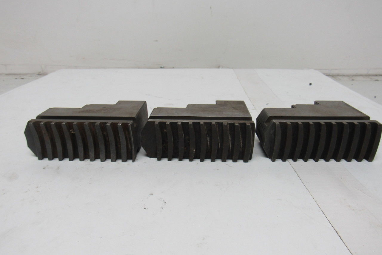 #30 Self Centering Spiral Chuck Jaws Hardened 3" x 4" x 1-1/2" Lot Of 3