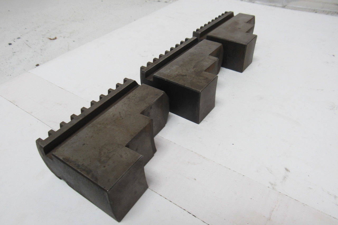 #30 Self Centering Spiral Chuck Jaws Hardened 3" x 4" x 1-1/2" Lot Of 3