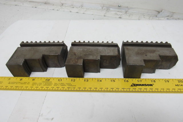 #30 Self Centering Spiral Chuck Jaws Hardened 3" x 4" x 1-1/2" Lot Of 3