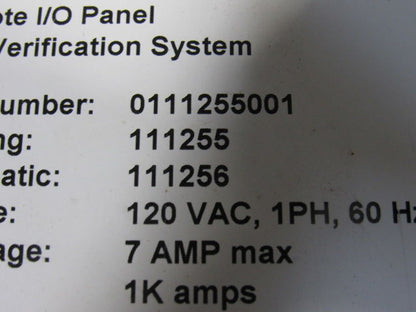 Accu-Sort 0111255001 120V 1Ph 60Hz Barcode Remote I/O Panel Verification System