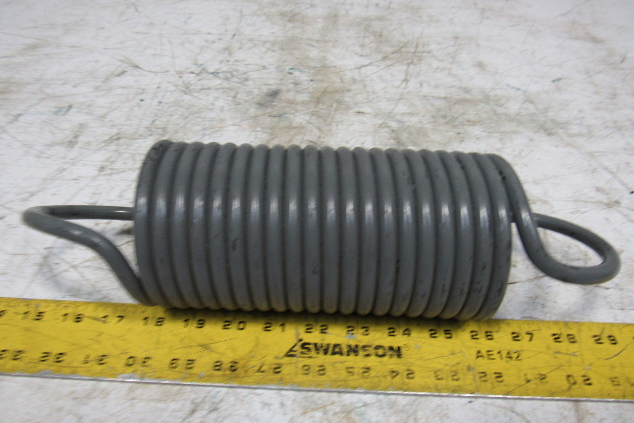 4" OD x 12-3/4" Open Ended Left hand Wound 3/8" Wire Heavy Extension Spring
