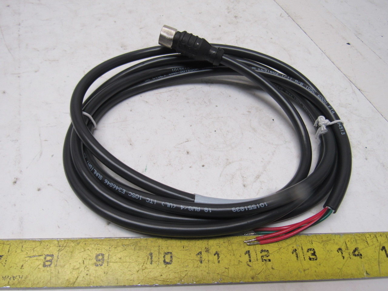 Turck KBE 4T-2/CS12753 18AWG 4 Conductor Female 4 Pin Microfast Cord Set 2M