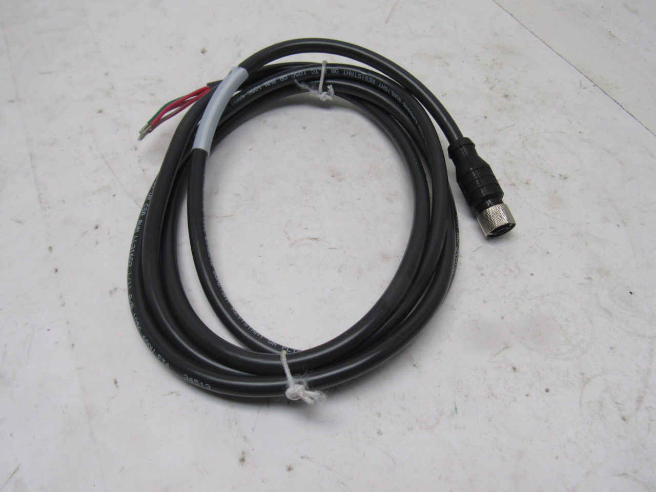 Turck KBE 4T-2/CS12753 18AWG 4 Conductor Female 4 Pin Microfast Cord Set 2M