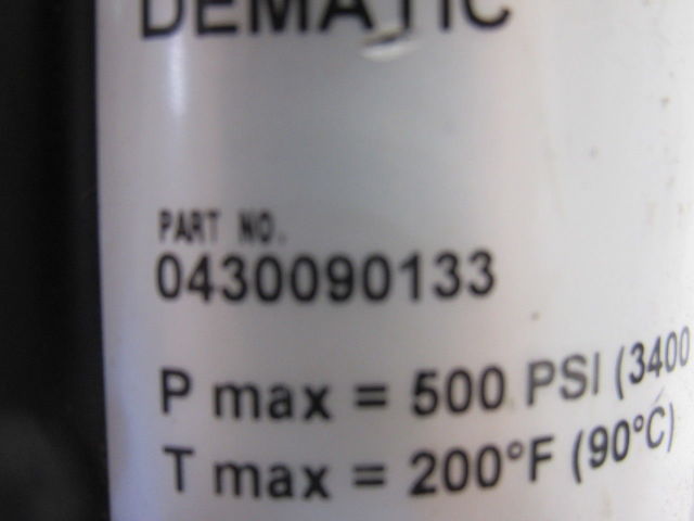 Parker 35501020 Dematic # 0430090133 500 PSI MAX Air Regulator 1/4" Ports