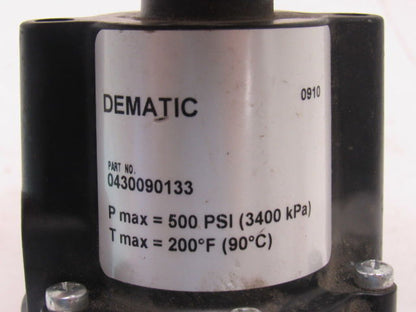 Parker 35501020 Dematic # 0430090133 500 PSI MAX Air Regulator 1/4" Ports