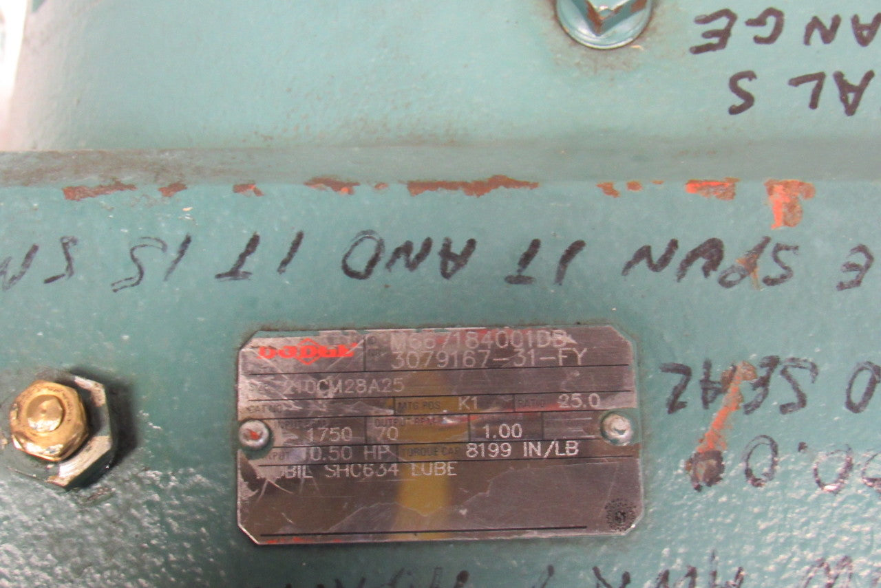 Dodge 210CM28A25 25:1 Ratio 1750RPM 10.5Hp Input 70RPM LH Output Gear Reducer