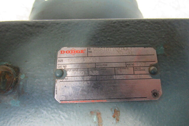 Dodge 180WM28A13 12.7:1 Ratio 1750RPM 5Hp Input 138RPM RH Output Gear Reducer
