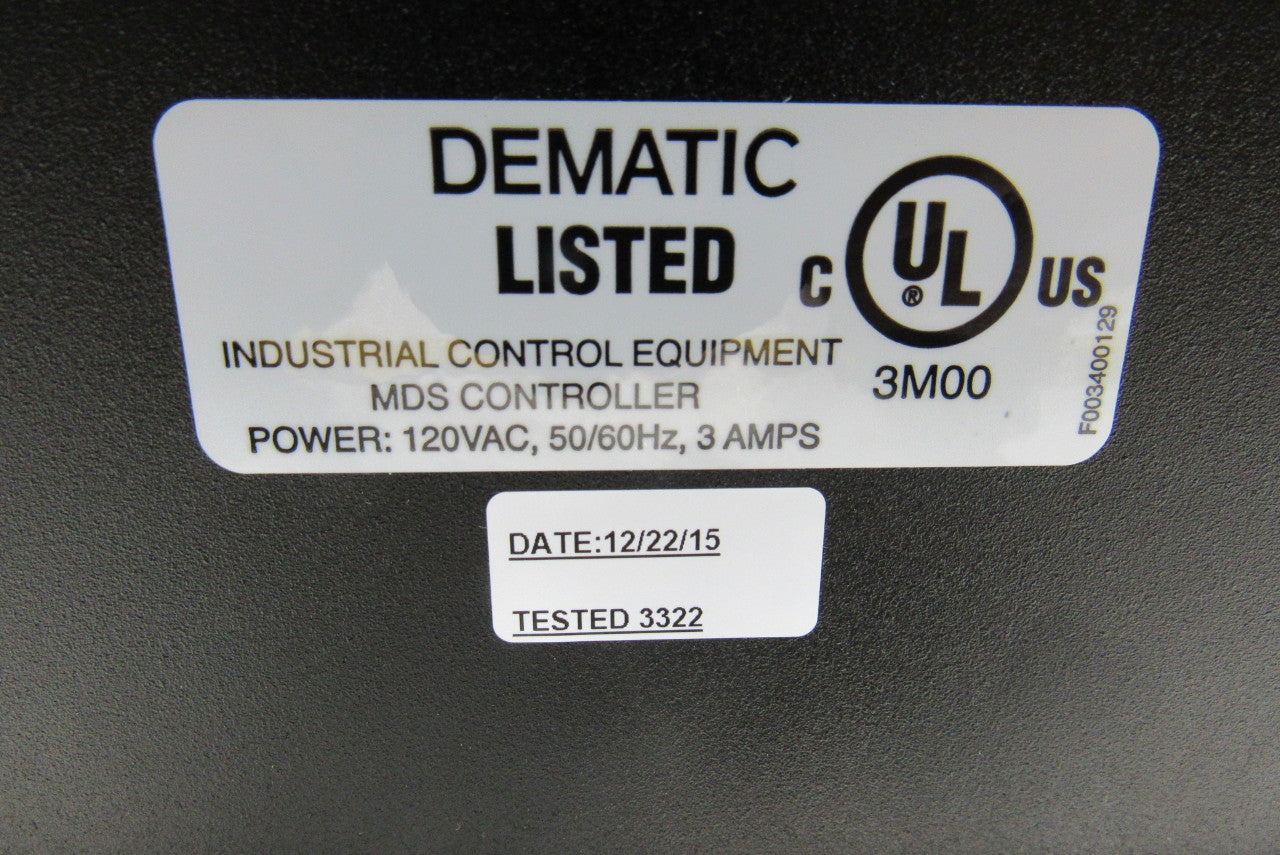 Dematic F003400117AF 120V Magnetic Divert Switch Conveyor Control Panel