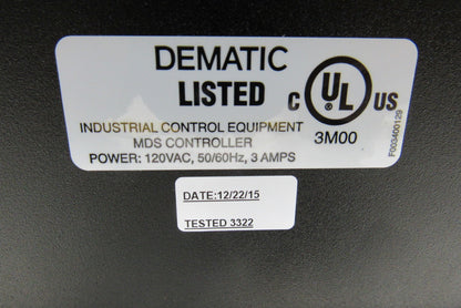 Dematic F003400117AF 120V Magnetic Divert Switch Conveyor Control Panel