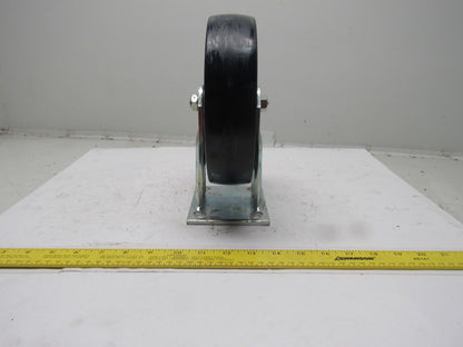 K-Wheel 8" Hard Plastic Solid Crowned Tread Ridged Caster 4x4-1/2" Plate Mount