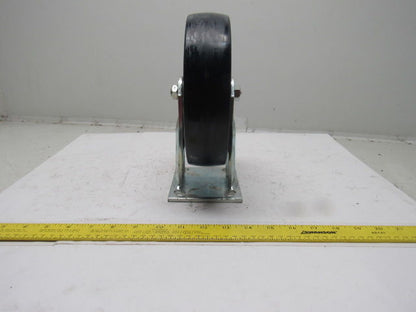 K-Wheel 8" Hard Plastic Solid Crowned Tread Ridged Caster 4x4-1/2" Plate Mount