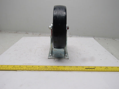 K-Wheel 8" Hard Plastic Solid Crowned Tread Ridged Caster 4x4-1/2" Plate Mount