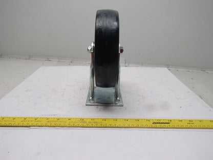 K-Wheel 8" Hard Plastic Solid Crowned Tread Ridged Caster 4x4-1/2" Plate Mount