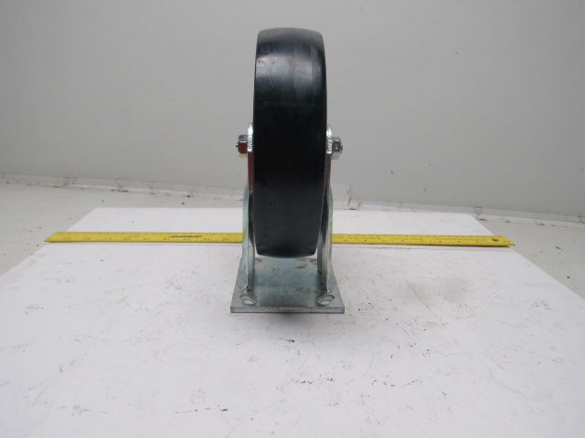 K-Wheel 8" Hard Plastic Solid Crowned Tread Ridged Caster 4x4-1/2" Plate Mount
