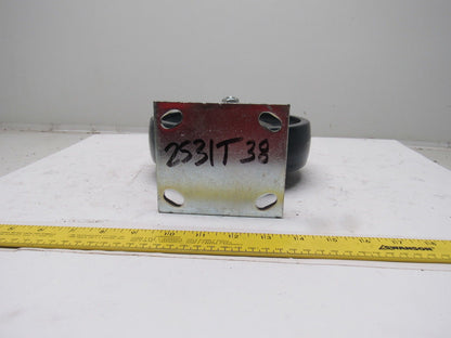 K-Wheel 8" Hard Plastic Solid Crowned Tread Ridged Caster 4x4-1/2" Plate Mount