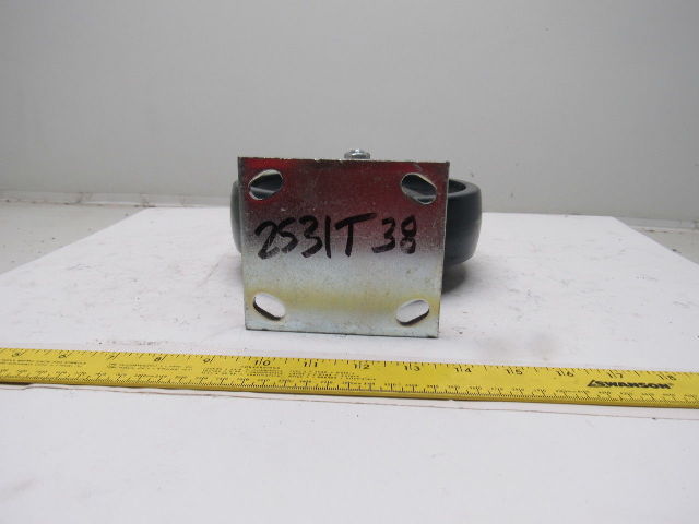 K-Wheel 8" Hard Plastic Solid Crowned Tread Ridged Caster 4x4-1/2" Plate Mount