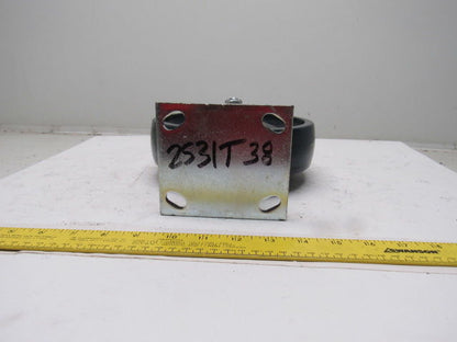 K-Wheel 8" Hard Plastic Solid Crowned Tread Ridged Caster 4x4-1/2" Plate Mount