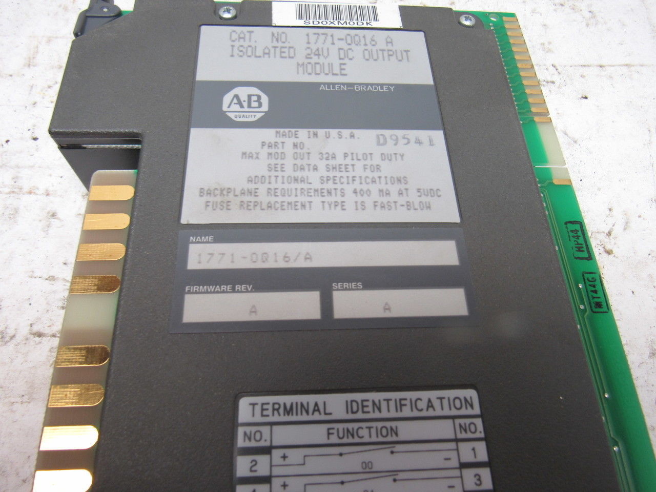 Allen Bradley 1771-OQ16 Ser A 24VDC Isolation Module