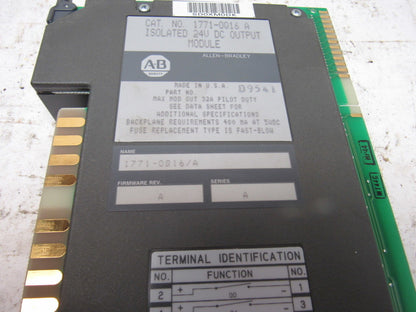 Allen Bradley 1771-OQ16 Ser A 24VDC Isolation Module