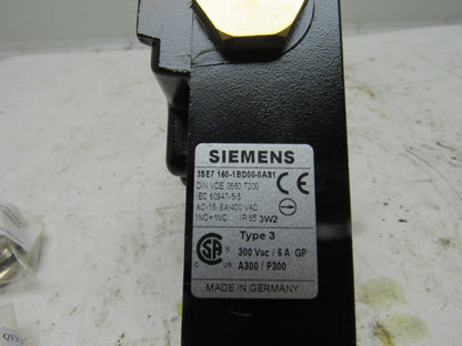 Siemens 3SE7160-1BD00-0AS1 300VAC 6A 1NO+1NC Lever Action Cable E-Stop Base