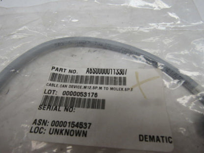 Turck A6S00000113307 Can Device Cable M 12.5PM Molex 6 Pin Female 1000mm