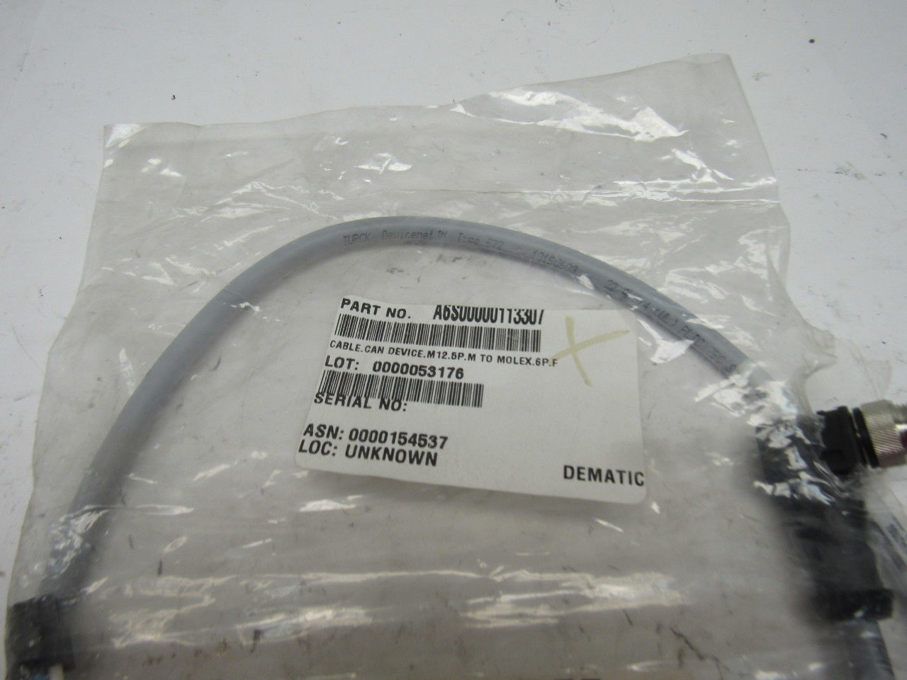 Turck A6S00000113307 Can Device Cable M 12.5PM Molex 6 Pin Female 1000mm