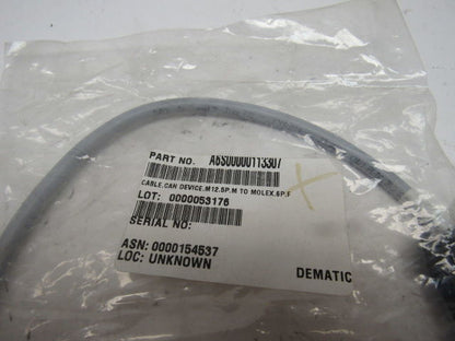 Turck A6S00000113307 Can Device Cable M 12.5PM Molex 6 Pin Female 1000mm