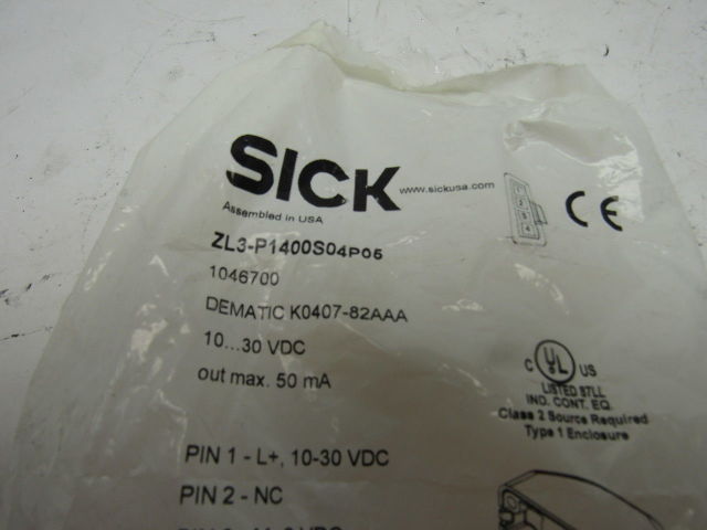 Sick ZL3-P1400S04P05 10...30VDC Photoelectric Sensor In Bracket Assembly